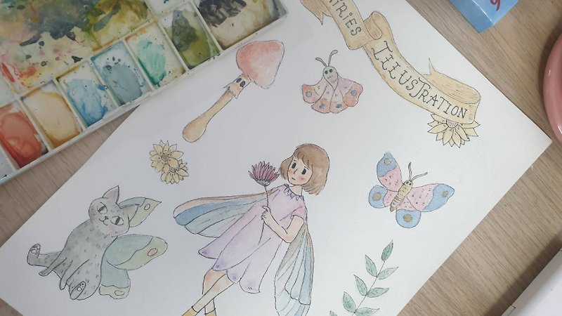 Fairies Illustration - กรอบรูป - กระดาษ 
