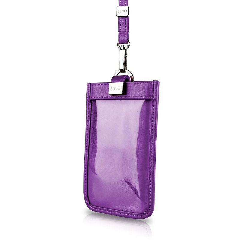 【LIEVO】TOUCH - Neck Hanging Leather Phone Case_Crimson 5.7 - Other - Genuine Leather Purple