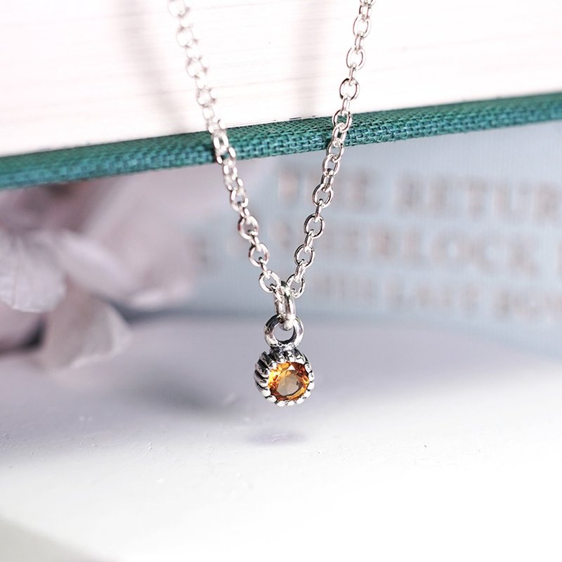 Sagittarius constellation guardian Stone single diamond design 925 sterling silver necklace girl birthday gift natural stone - Necklaces - Sterling Silver Multicolor