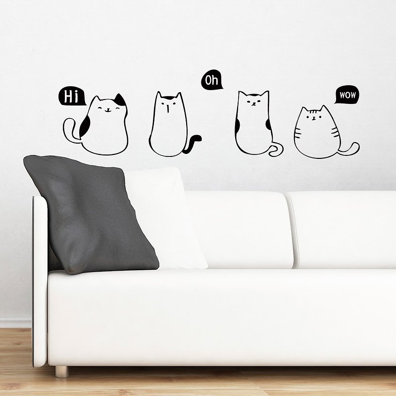 《Smart Design》創意無痕壁貼◆貓咪聚會 8色可選 - 牆貼/牆身裝飾 - 紙 黑色