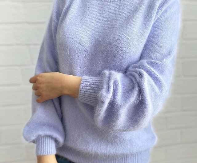 been Scheiden Gelijkwaardig Elegant fluffy angora sweater Women loing sleeve mohair sweater - Shop PUON  handmade Women's Sweaters - Pinkoi