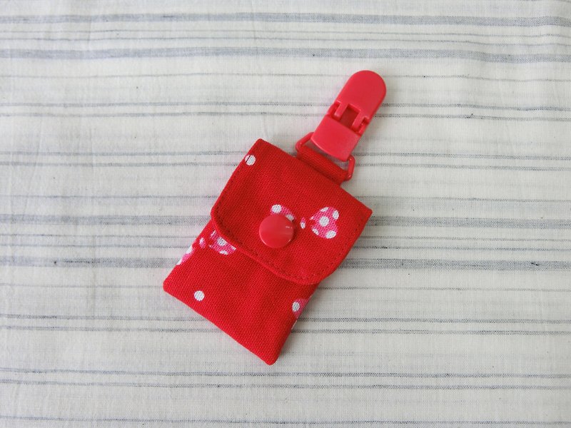 Pink Tweet-Baby Safe Charm Bag - ผ้ากันเปื้อน - ผ้าฝ้าย/ผ้าลินิน สีแดง