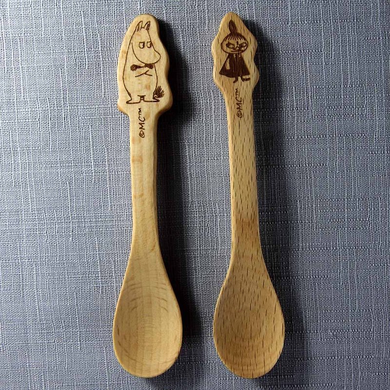 MOOMIN glutinous rice - natural wood series coffee spoon (glutinous rice & small not) - Ladles & Spatulas - Wood 