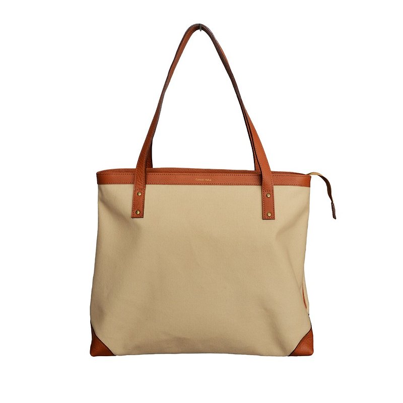 Leather trim tote Camel - Other - Other Materials Khaki