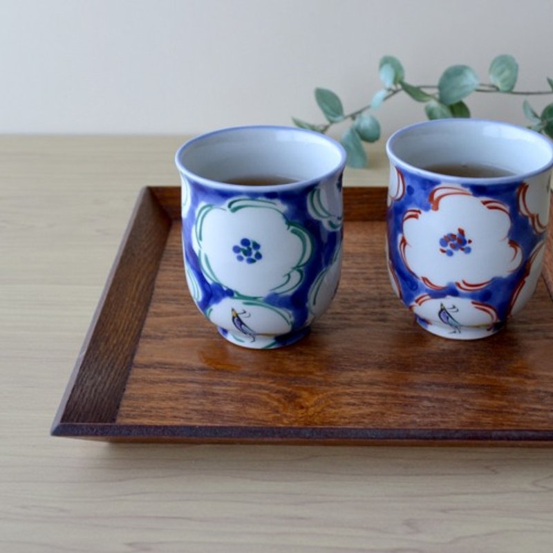 Teacup with flower lover and bird(please choose either large/green or small/red) - Mugs - Pottery 