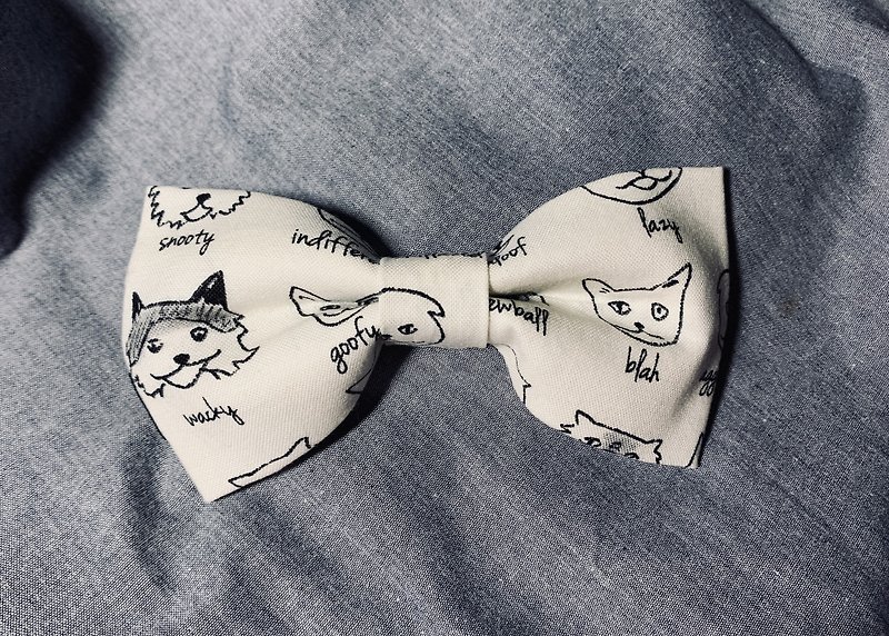 Hand-made bow tie∣gentleman∣wenqing∣dating accessories - Bow Ties & Ascots - Cotton & Hemp White