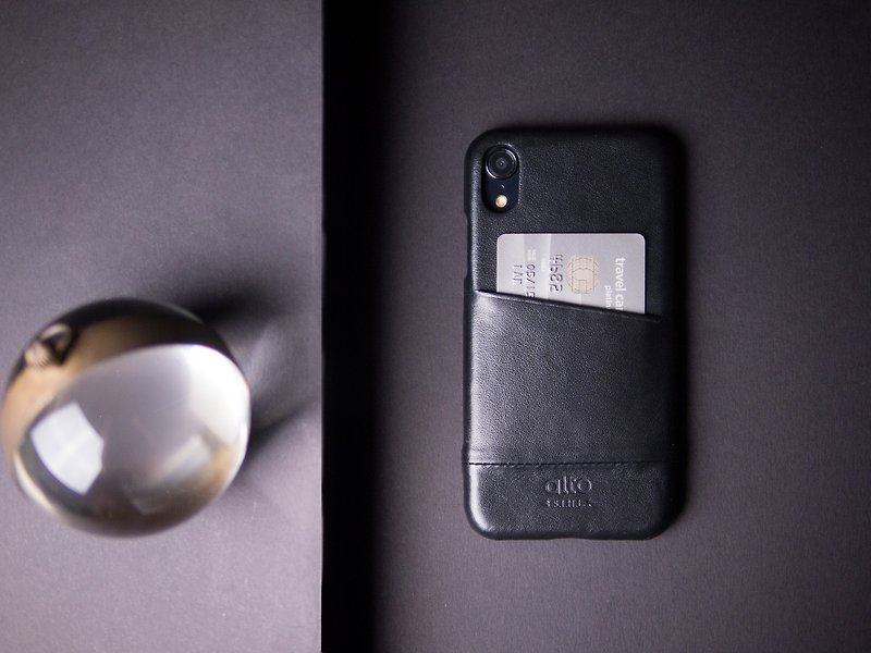 Alto iPhone XR Metro Leather Case – Raven - Phone Cases - Genuine Leather Black