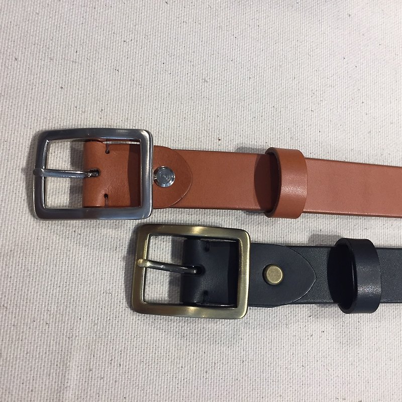 Handmade leather vegetable tanned leather 3 cm belt gift - Belts - Genuine Leather 