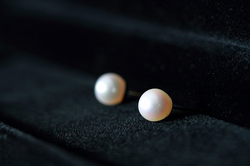 Akoya pearl stud earrings 14kgf - ต่างหู - ไข่มุก ขาว