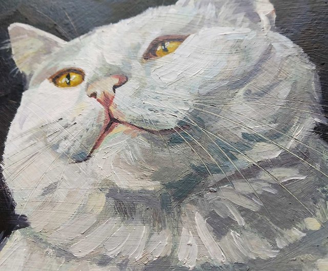 横145×縦202油絵◆画家の描いた絵画作品◆白猫好きな方に♪