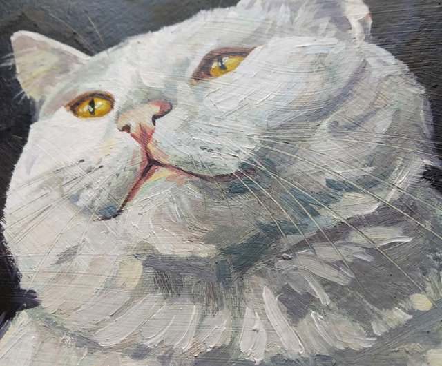 夏バテ」 新人画家 大塚麻世 ねこ 錆猫 ランチュウ 絵画 油絵 動物 