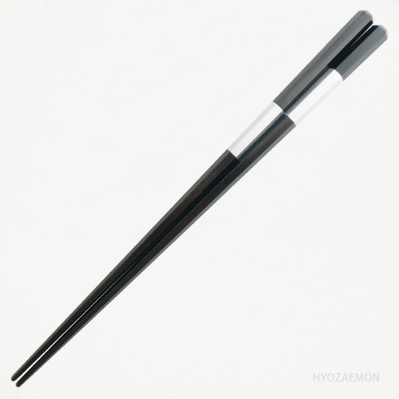 Hyozaemon chopsticks, hexagonal silver checkered pattern, large 23.5cm, medium 21.5cm - ตะเกียบ - ไม้ 