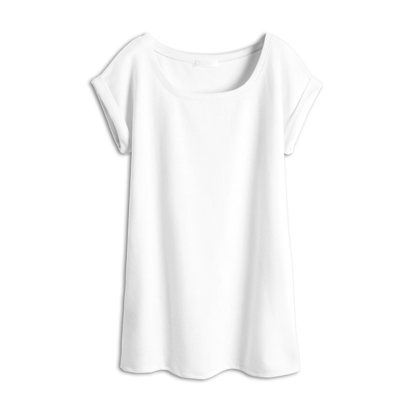 AppleWork female Long cotton plain TEE - Women's T-Shirts - Cotton & Hemp White