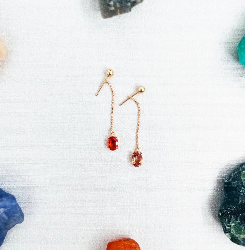 Hee jewelry合一輕珠寶 能量釋放系列 橘色藍寶石 玫瑰18K金耳環 3戴式 輕珠寶飾品