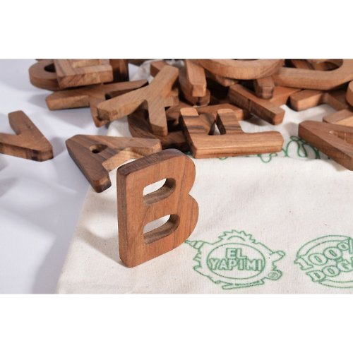 CLV Home Store Wooden Walnut Letter Set, Children's Birthday Gift, Montessori Toy