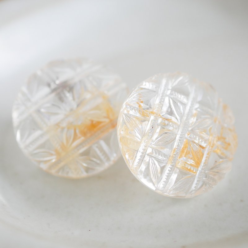 Marigold Marble Earrings/P-271 - ต่างหู - เรซิน สีเหลือง