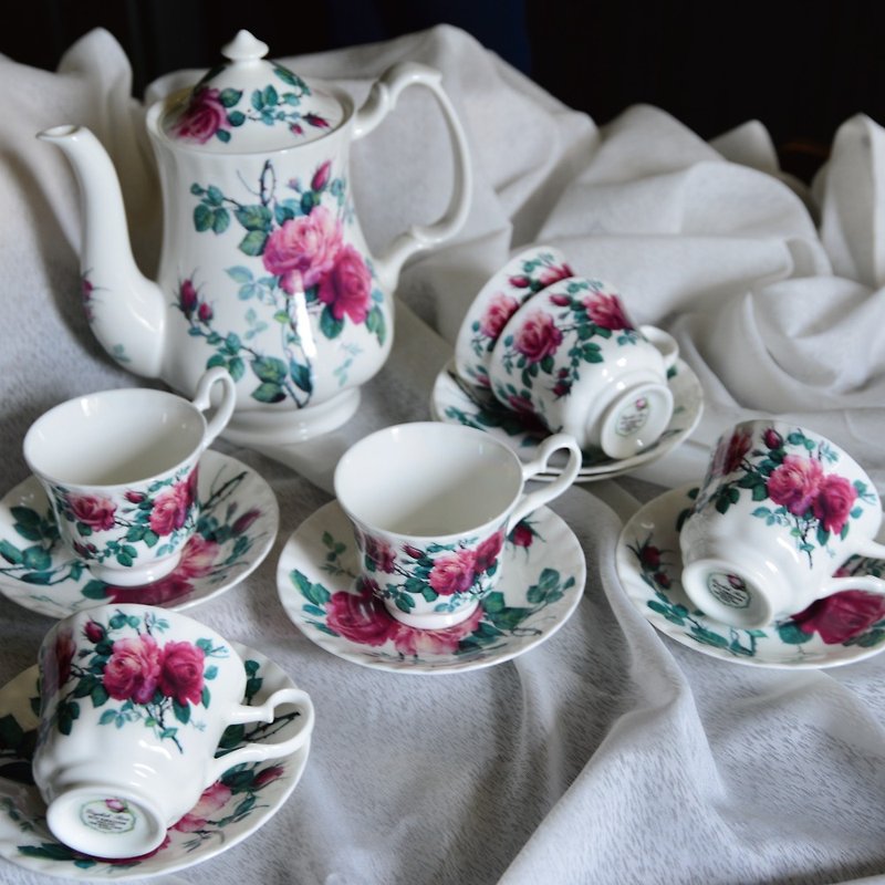 UK RK | English Rose English Rose Afternoon Tea Gift Box / Set of 7 - Teapots & Teacups - Porcelain 