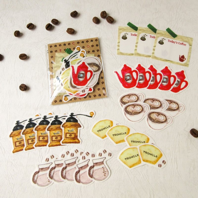 Masking frame sticker / Coffee Goods (large) - สติกเกอร์ - กระดาษ ขาว