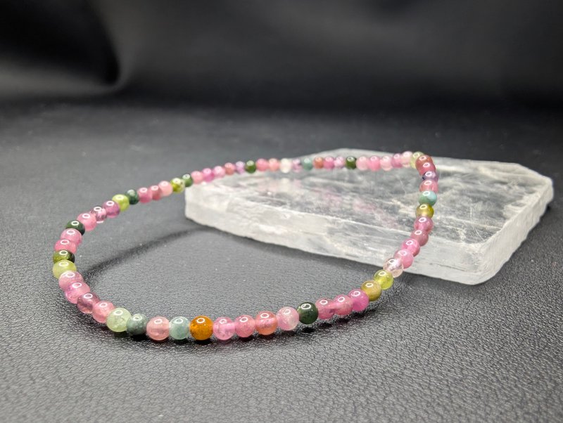 碧璽 Tourmaline 手串 手鍊 天然水晶 水晶手鍊 3mm - 手鍊/手環 - 水晶 