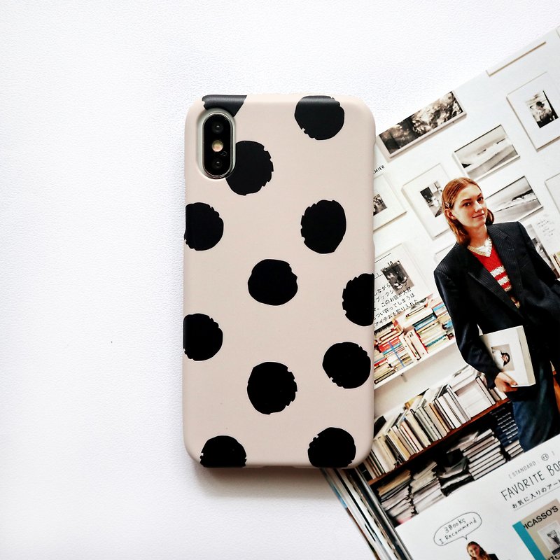 Oatmeal big dot phone case - Phone Cases - Plastic Khaki
