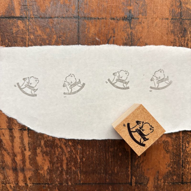 spica's garden/muu-chan's stamp / rocking horse - Stamps & Stamp Pads - Rubber Khaki