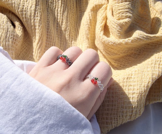 優　ビーズリング 水色芝桜パールリング【グラスパール ビーズリング】《ビーズ