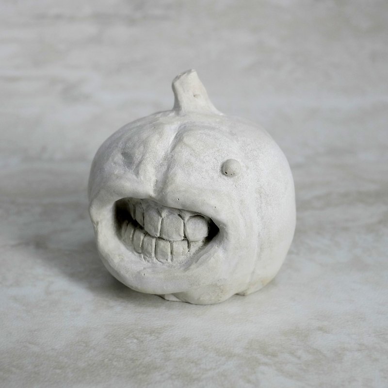 Cement 。Pumpkin Paperweight 『Anger “Amy”』 - Items for Display - Cement Gray