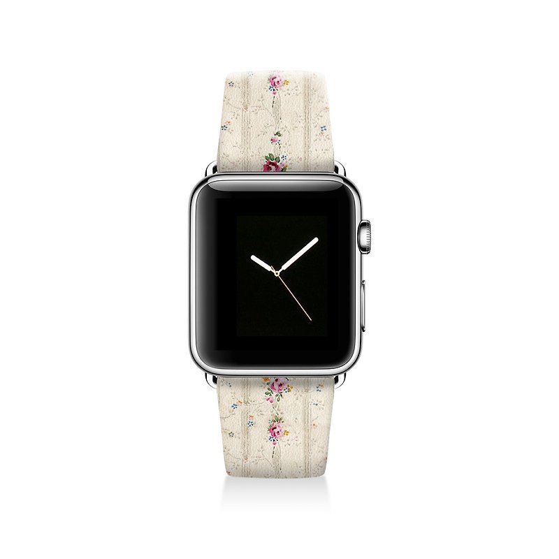 Floral Apple watch band, Decouart Apple watch strap S013 (including adapter) - นาฬิกาผู้หญิง - หนังแท้ หลากหลายสี