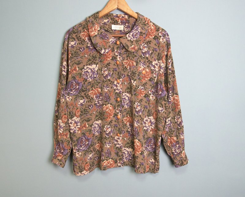 FOAK Ancient Spring Blossoms • Vintage Painted Shirt - เสื้อเชิ้ตผู้หญิง - วัสดุอื่นๆ 