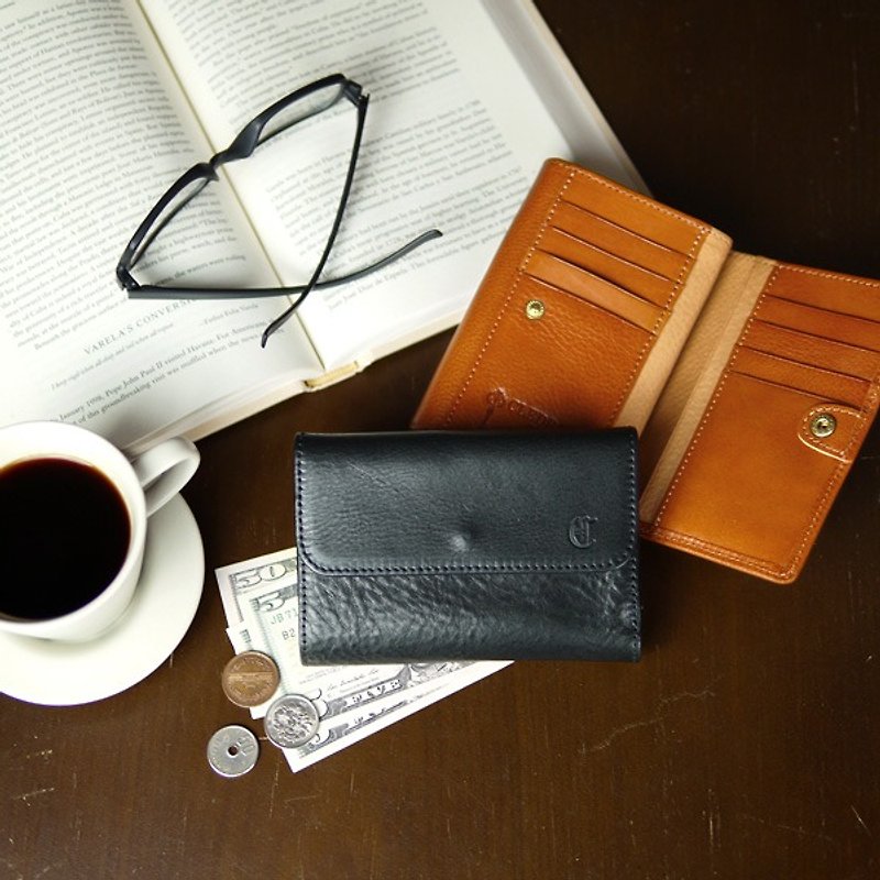[Out of print limited edition 85% discount] Japanese classic taste high quality really leather short clip only camel Made in Japan by CLEDRAN - Wallets - Genuine Leather 