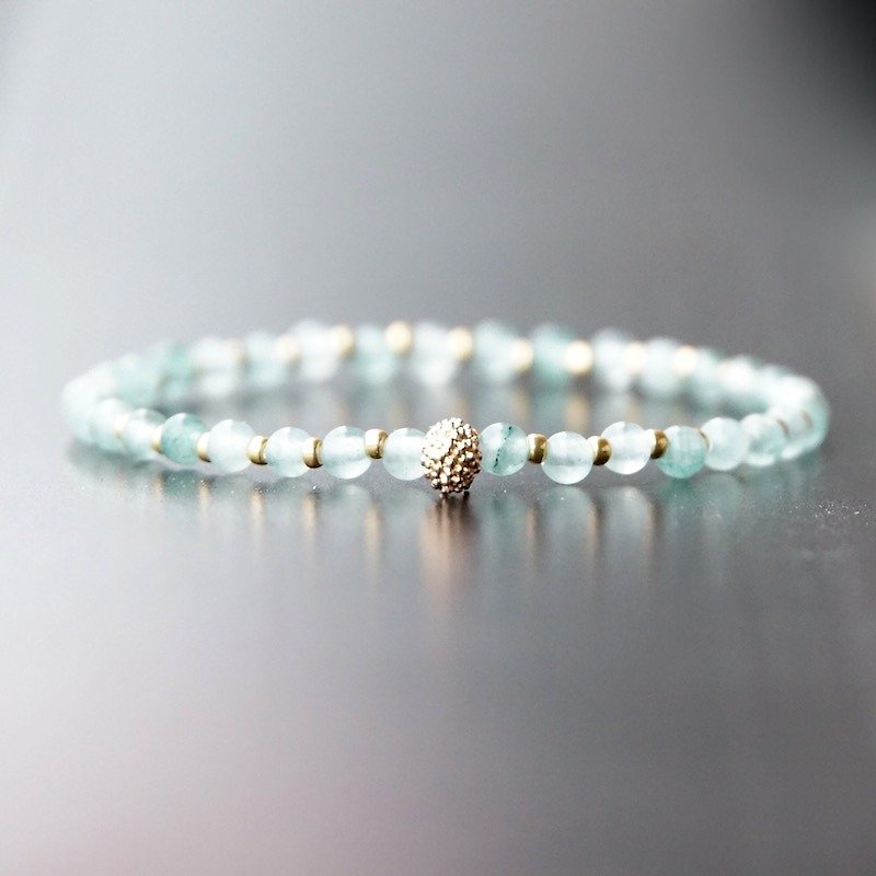 ITS-909 [natural stone series small dew] jade beads / stretch bracelet. - สร้อยข้อมือ - เครื่องเพชรพลอย สีเขียว