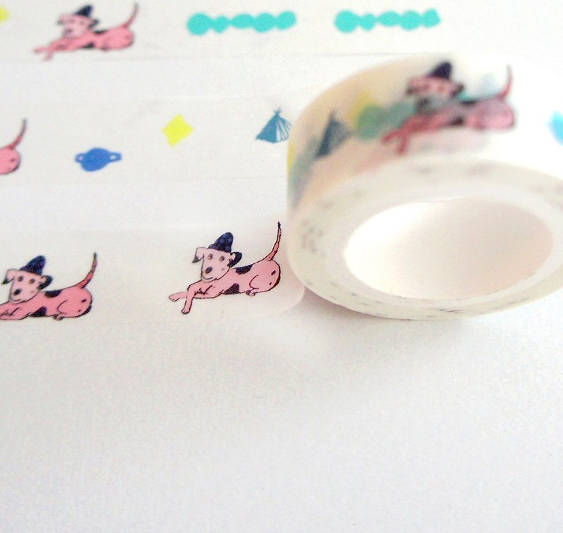 Puppy, tent, stars yinke paper tape - Washi Tape - Paper Multicolor