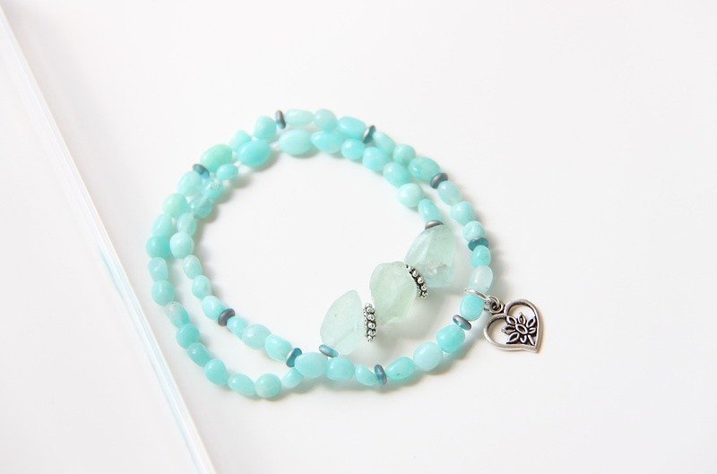 Fashionable energy jewelry series ~ Tianhe firefly double ring bracelet - สร้อยข้อมือ - เครื่องเพชรพลอย สีน้ำเงิน
