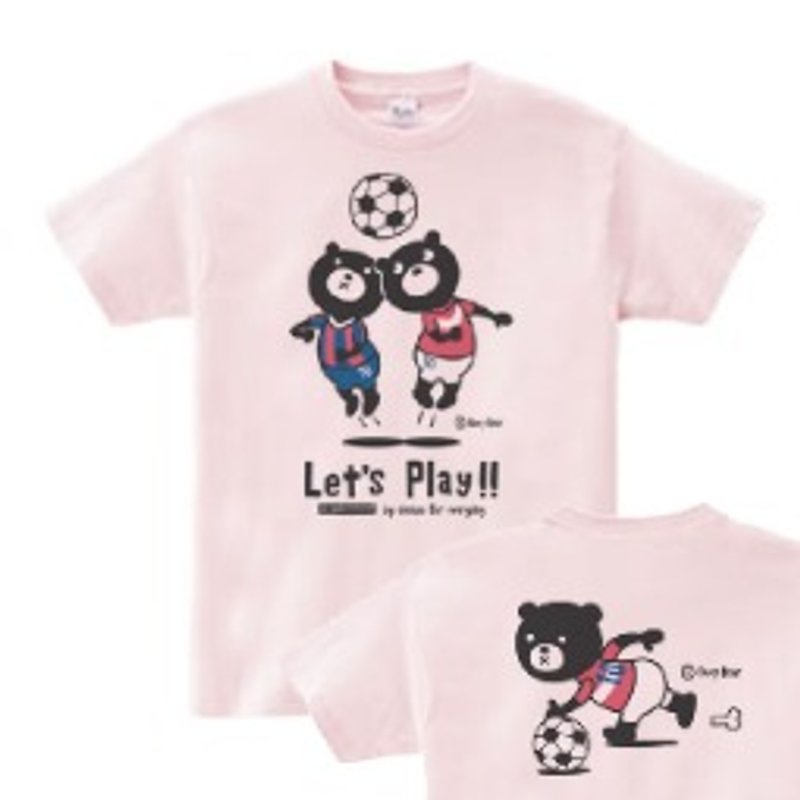 Soccer & Easy ☆ Bear WS~WL S~XL T-shirt order product] - Unisex Hoodies & T-Shirts - Cotton & Hemp Pink