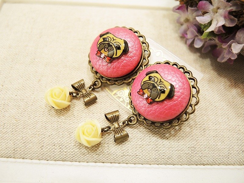 §HUKUROU§ Mini Pago Pik Rose Earrings (Bago) - Earrings & Clip-ons - Plastic 
