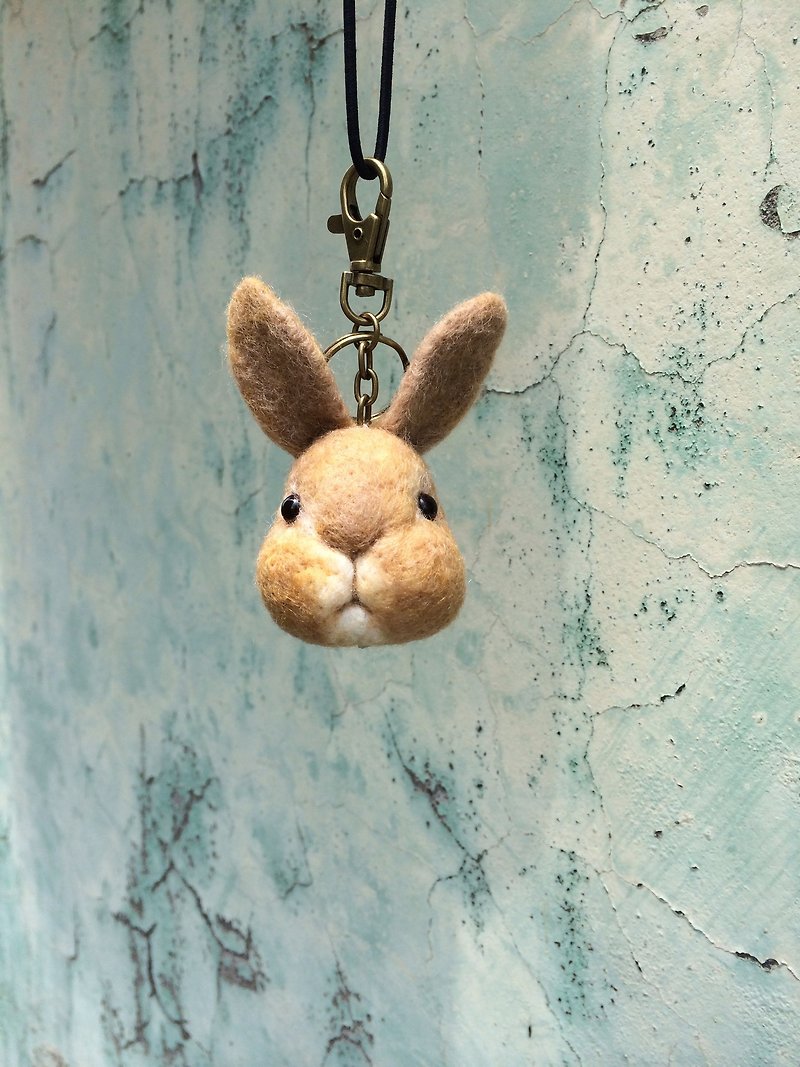 羊樂多羊毛氈樂園 土黃色兔子 吊飾 証件夾 - 公仔模型 - 羊毛 