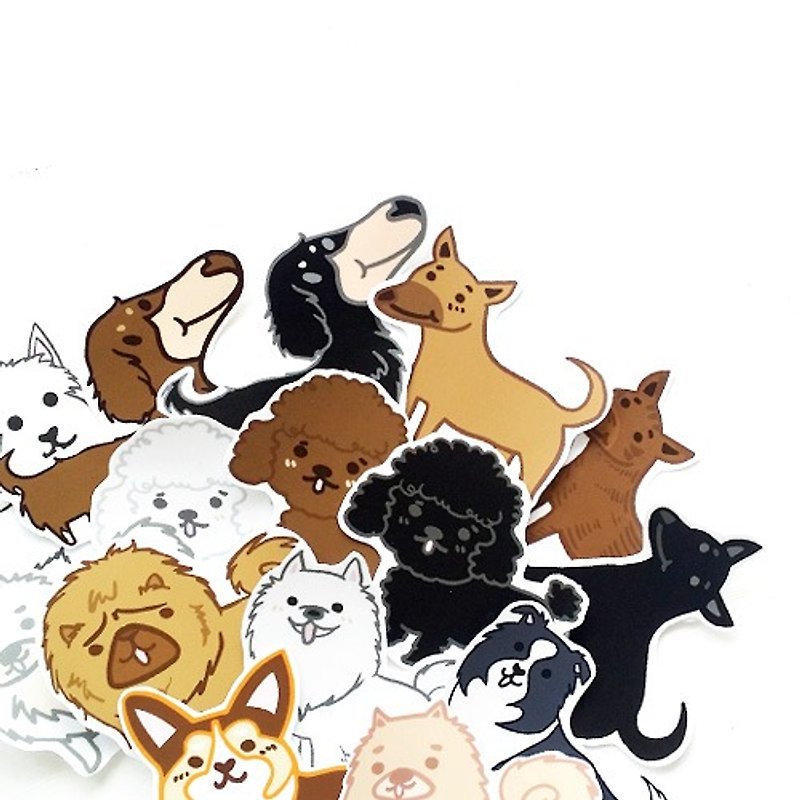 1212 fun design funny stickers everywhere-Dogs Daquan 2.0 - สติกเกอร์ - วัสดุกันนำ้ หลากหลายสี
