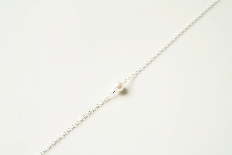 "Girls series" Silver Swarovski crystal pearls (fixed) fine clavicle chain - สร้อยคอทรง Collar - เครื่องเพชรพลอย 