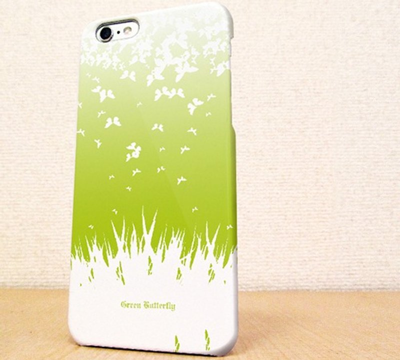 送料無料☆iPhone case GALAXY case ☆Green butterfly phone case - 手機殼/手機套 - 塑膠 綠色