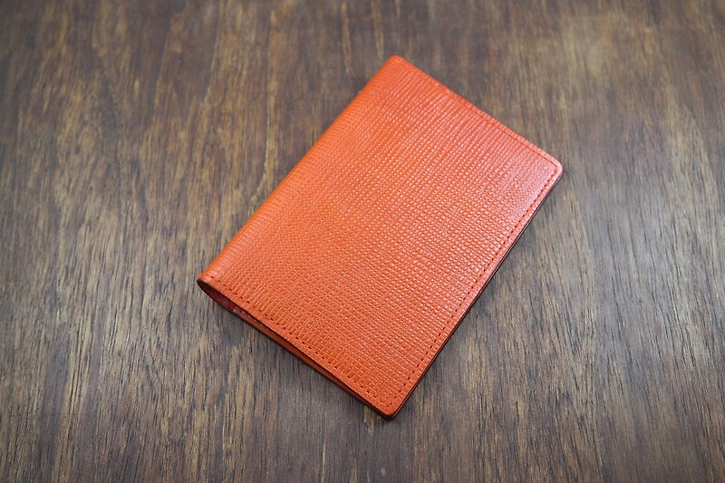 APEE leather hand ~ passport holder ~ cross pattern ~ honey citrus - Passport Holders & Cases - Genuine Leather 