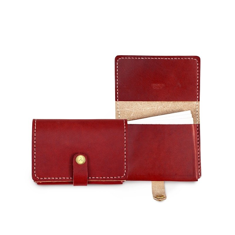 [ADOLE] leather hand made DIY set - business card holder - red - Leather Goods - Genuine Leather Red