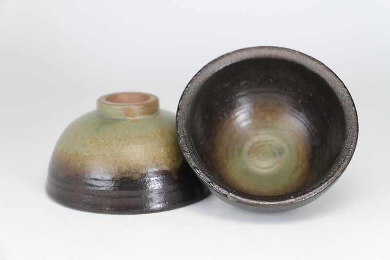 Dark green ceramic cups--handmade--handmade--casting--glazed - Clay - Teapots & Teacups - Pottery Green