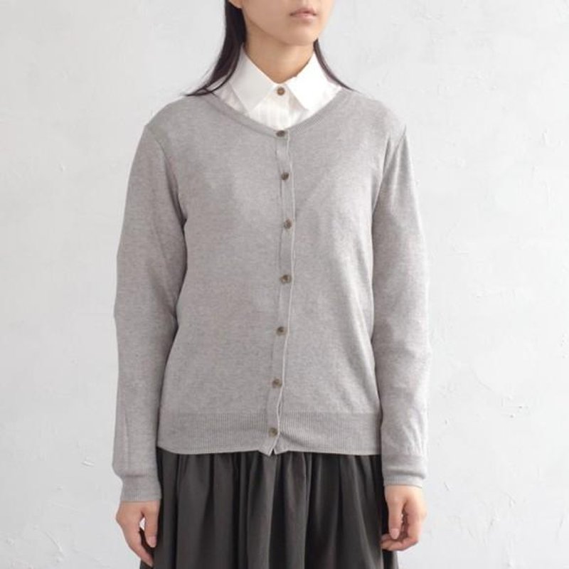 Plant dyeing short cardigan Yagurashi dyeing - Women's Sweaters - Other Materials Gray