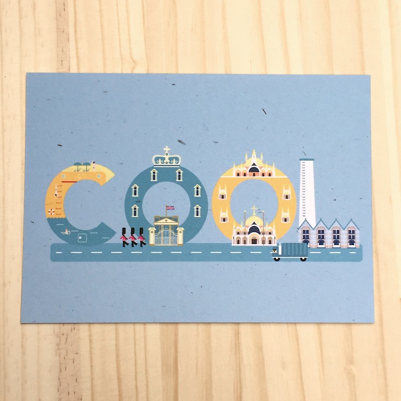 [Lonely Planet 2.0] postcards - letters City: Oh cool! Cool - การ์ด/โปสการ์ด - กระดาษ สีน้ำเงิน
