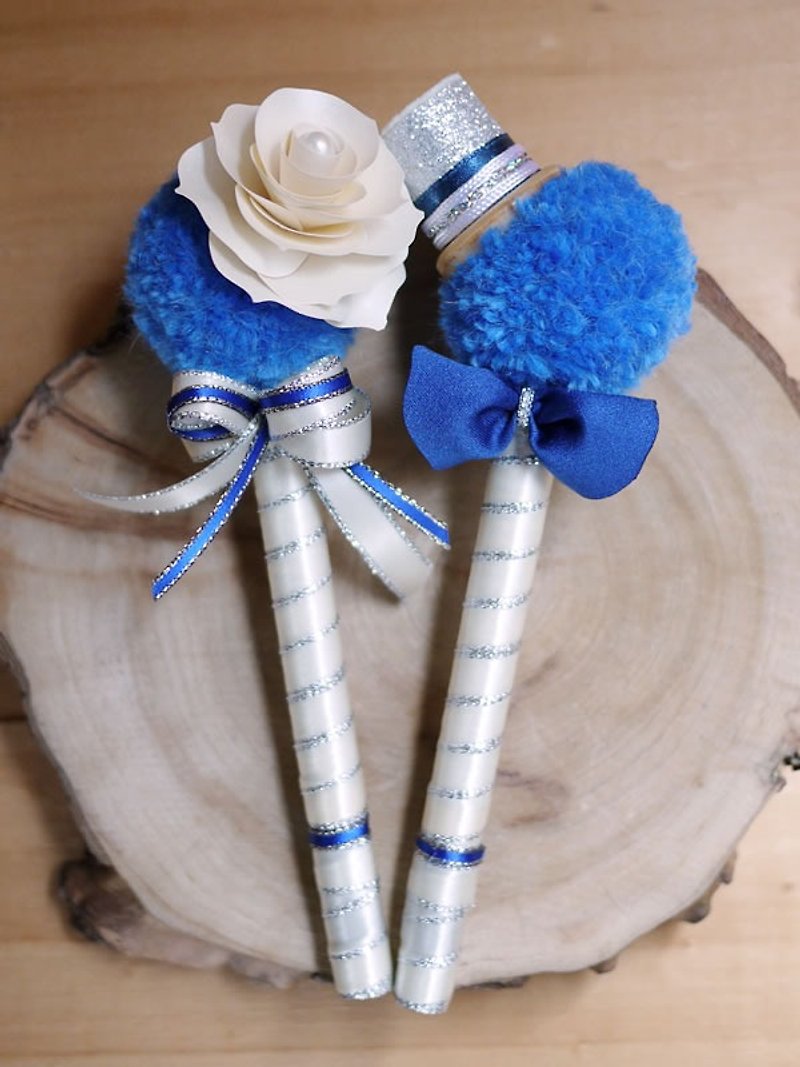 [Black Master] silver color blue X - wool ball pen signature wedding - Other Writing Utensils - Other Materials Multicolor