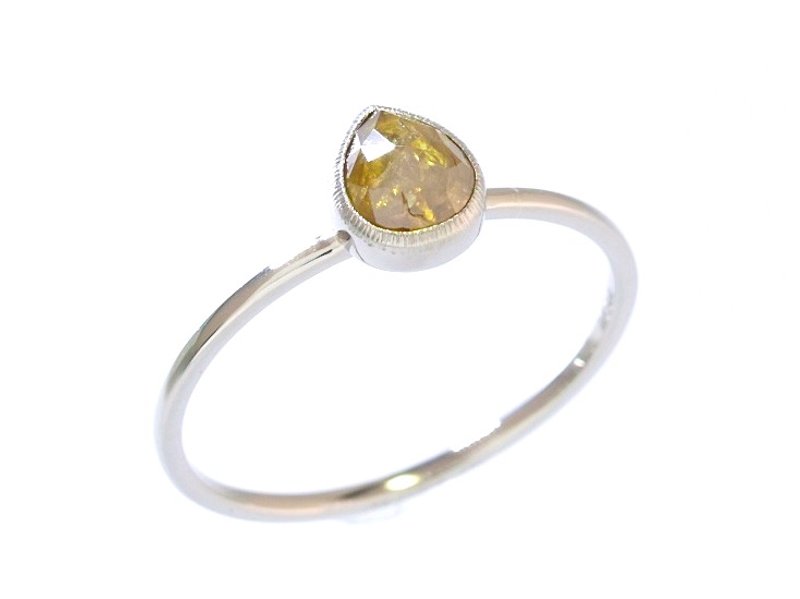 Japan Quality | 0.61ct Natural Diamond Stacking Ring Honey 14K WG - 戒指 - 其他金屬 銀色