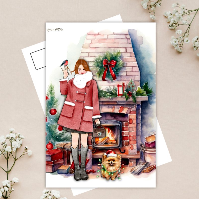 Cozy girl postcard - การ์ด/โปสการ์ด - กระดาษ 