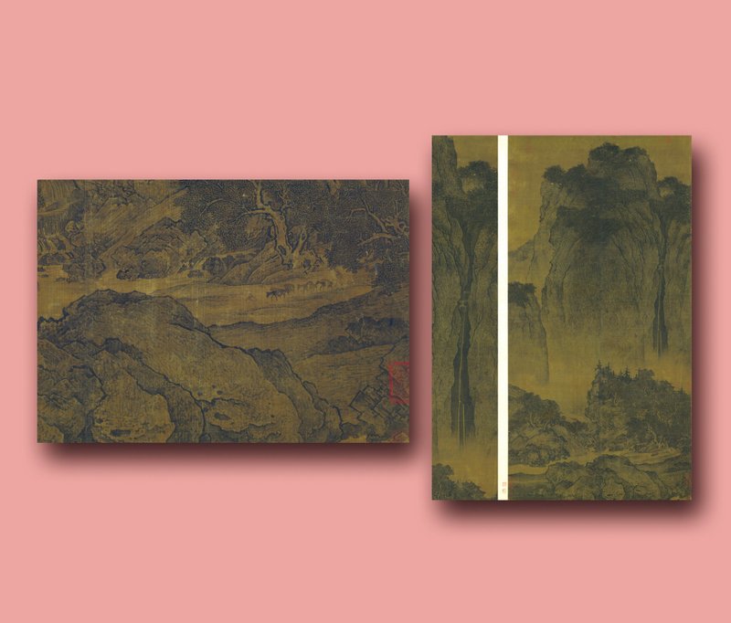 故宮古畫明信片 - 卡片/明信片 - 紙 卡其色