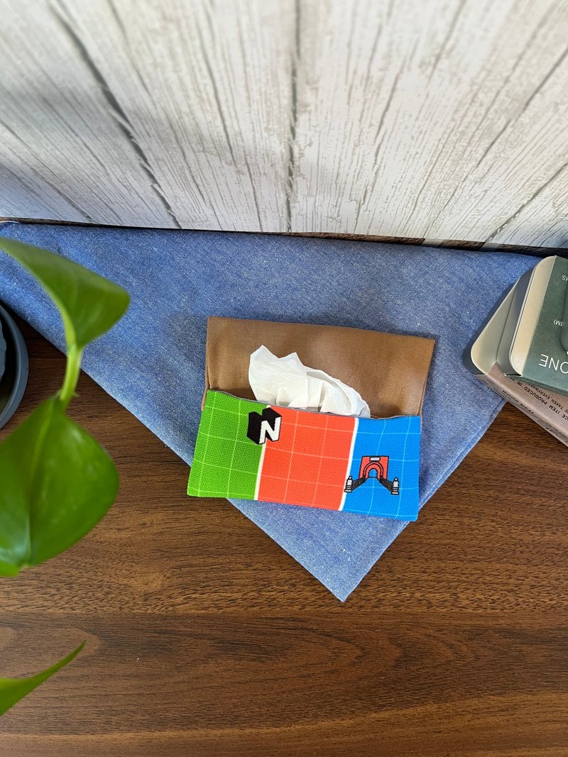 台湾布　ポケットティッシュケース - 面紙盒 - 棉．麻 多色