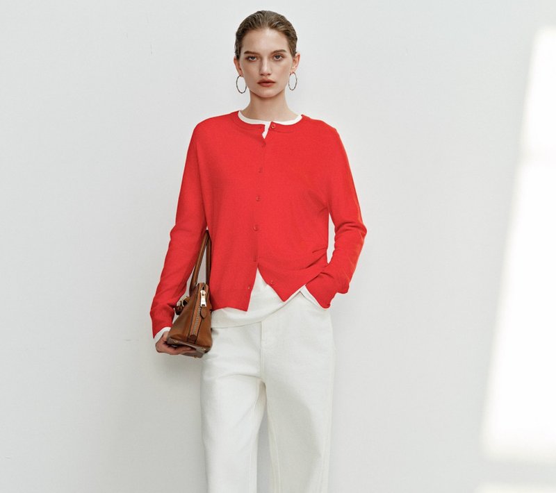 【100%羊毛】法式簡約 德國biella/揚子紗針織衫 - 女上衣/長袖上衣 - 羊毛 多色